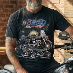 King Of The Road Motorcycle Dad Shirt - Personalized Gifts For Biker Dads - Photo 2
