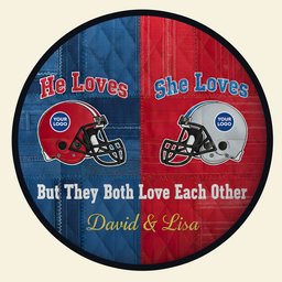 American Football Quilted Round Mat - Personalized Gifts For Couple - Photo 3