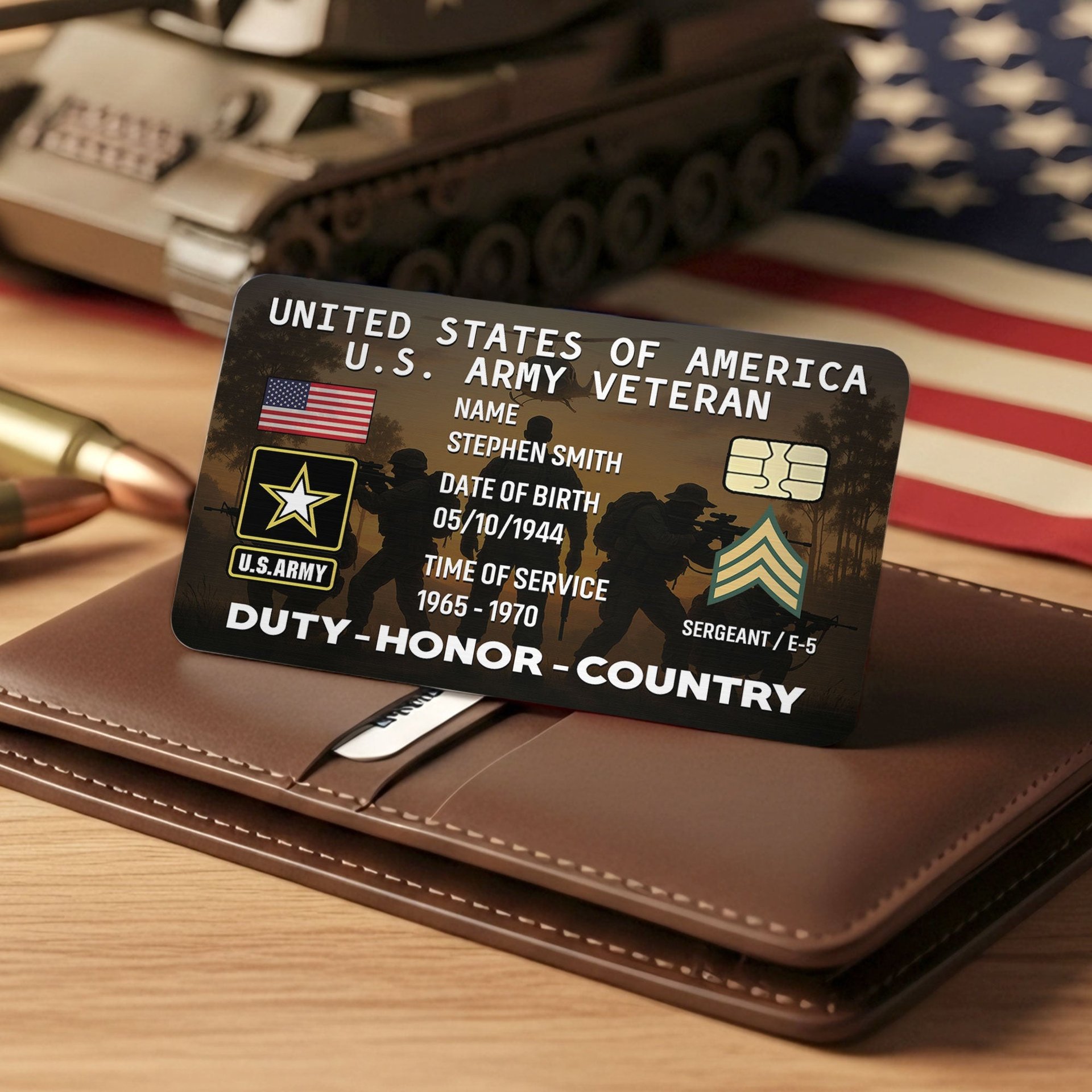 Veteran Wallet Card - Custom Military Logo Gifts For Veteran - Photo 1