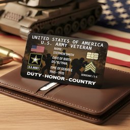 Veteran Wallet Card - Custom Military Logo Gifts For Veteran - Photo 1