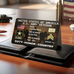 Veteran Wallet Card - Custom Military Logo Gifts For Veteran - Photo 2