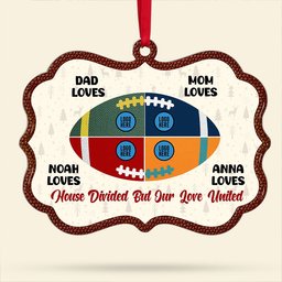Football Family Ornament - House Divided - Custom Team Gifts For American Football Up to 6 Members - Photo 4