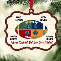 Football Family Ornament - House Divided - Custom Team Gifts For American Football Up to 6 Members - Photo 3
