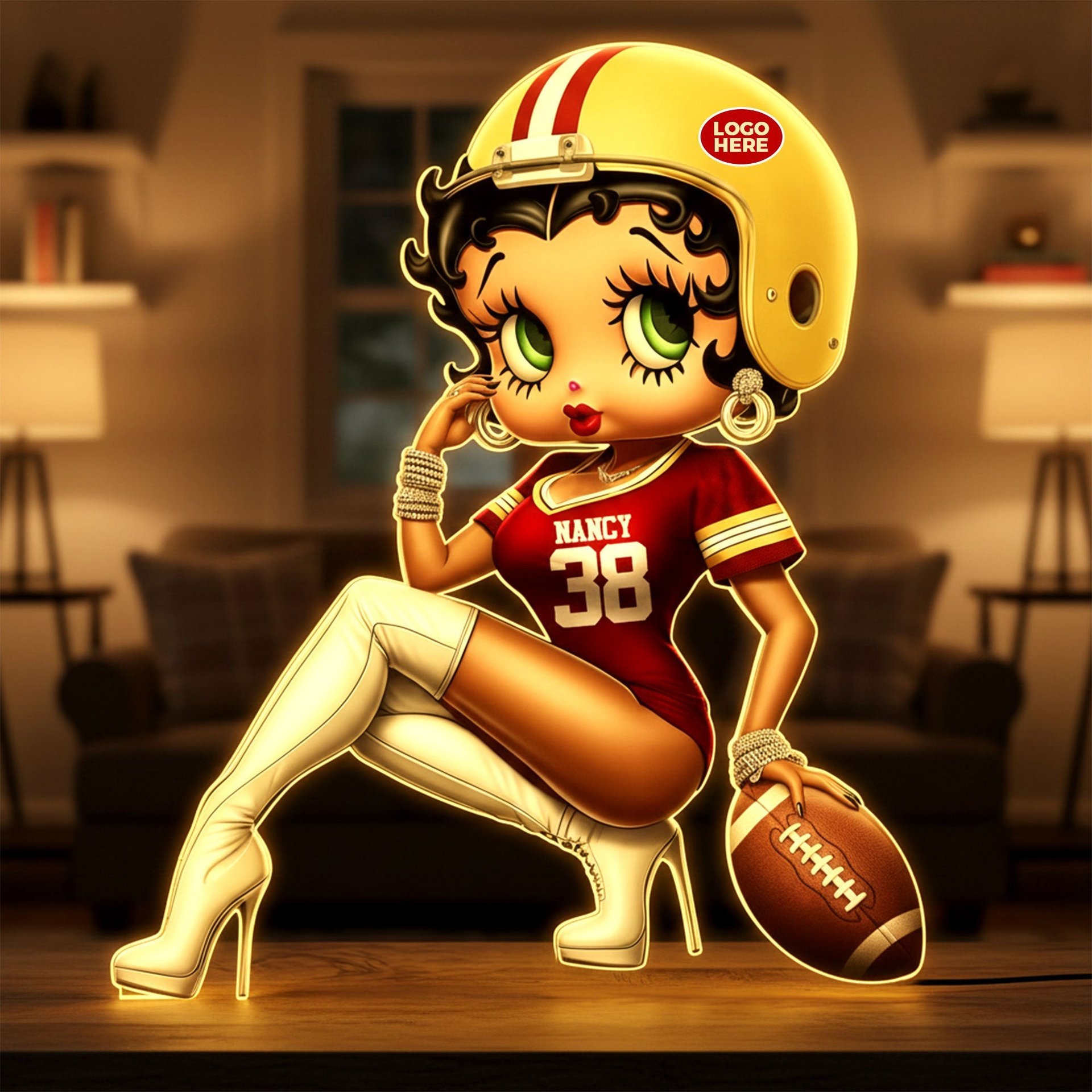 Retro Cute Girl Light Box – Personalized Gift For Sport Lovers - Photo 1