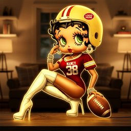 Retro Cute Girl Light Box – Personalized Gift For Sport Lovers - Photo 1