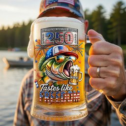 Badass Fish Freedom Party Beer Glass - Personalized Gifts For Fishing Lovers - Photo 2