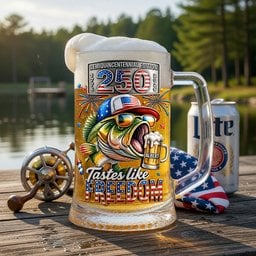 Badass Fish Freedom Party Beer Glass - Personalized Gifts For Fishing Lovers - Photo 3