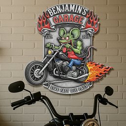 Badass Motorcycle Garage Metal Sign - Personalized Gifts For Biker - Photo 3