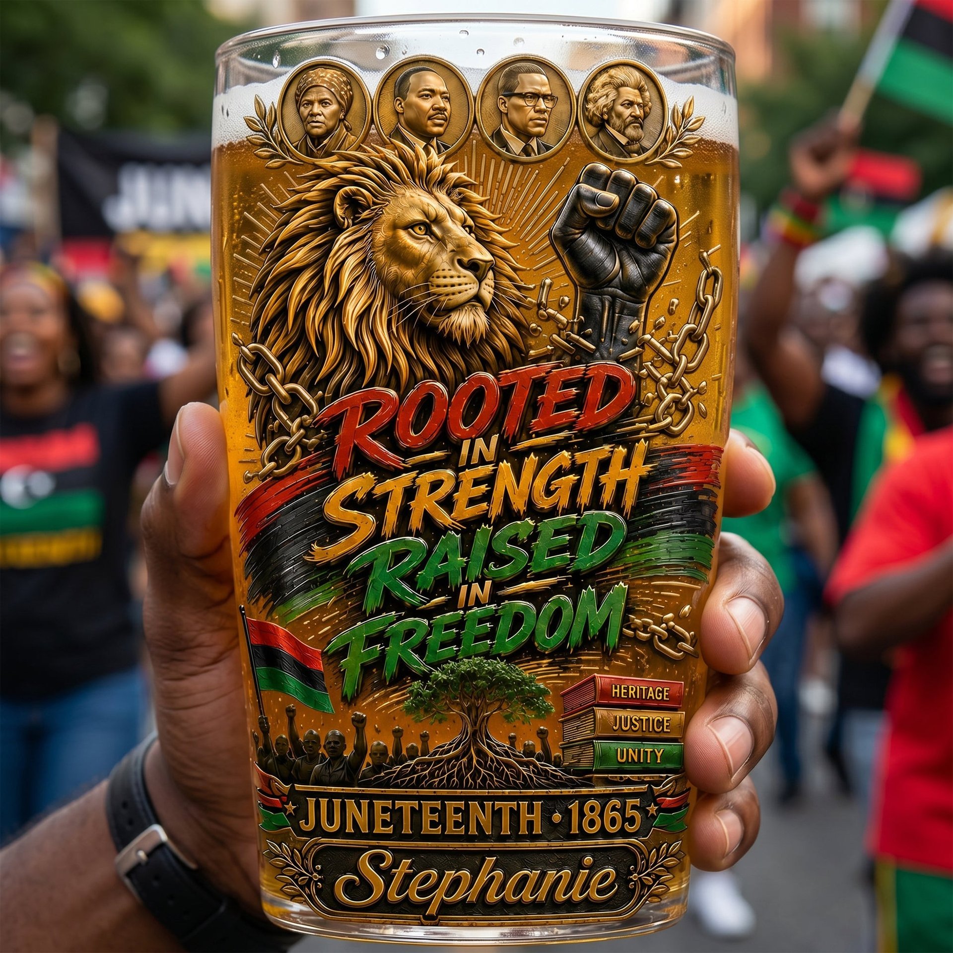 Black History Month Beer Glass - Personalized Gifts - Photo 1