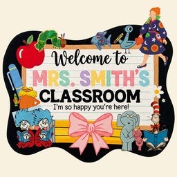 Classroom Welcome Mat Personalized Gifts For Teacher Shaped Doormat - Photo 4