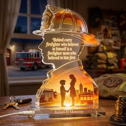 Firefighter Mother Light Box - Personalized Gifts For Moms - Photo 2
