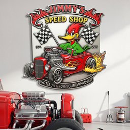 Santa’s Speed Shop Metal Sign – Personalized Christmas Gifts For Car Lovers - Photo 2