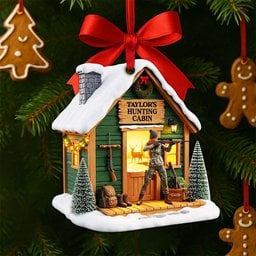 Hunting Cabin Christmas Ornament - Personalized Gift For Hunters - Photo 2
