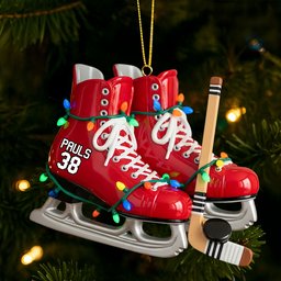 Ice Hockey Skates Ornament - Personalized Gifts For Ice Hockey Lovers - Photo 4