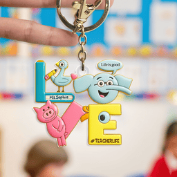 Love Teacher Keychain - Personalized Gifts For Teacher - Photo 2