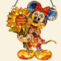 Sunflower Kid 1 layer suncatcher - Personalized Gifts For Mother's Day Suncatcher Ornament - Photo 3