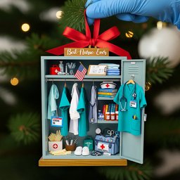 Nurse Festive Locker Christmas Ornament, Personalized Gifts For Nurse - Photo 3