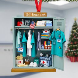 Nurse Festive Locker Christmas Ornament, Personalized Gifts For Nurse - Photo 2
