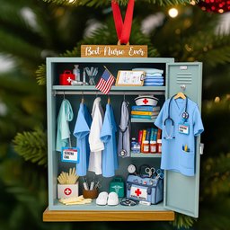 Nurse Festive Locker Christmas Ornament, Personalized Gifts For Nurse - Photo 4