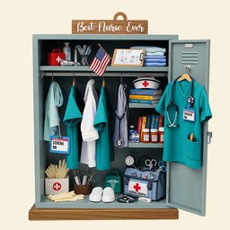 Nurse Festive Locker Christmas Ornament, Personalized Gifts For Nurse - Photo 5