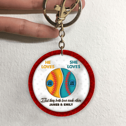 Personalized Gifts For Baseball-loving Couple Keychain - Photo 2