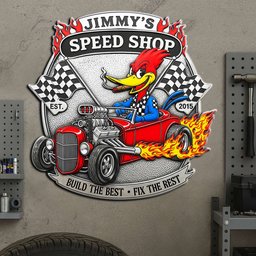 Garage Sign – Personalized Hot Rod Metal Decor - Photo 1
