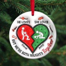 Personalized Gifts For Naughty Couple Ceramic Ornament - Photo 4