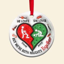 Personalized Gifts For Naughty Couple Ceramic Ornament - Photo 5