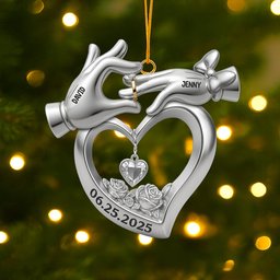 Personalized Gifts For Newlywed Couple Christmas Acrylic Ornament - Photo 4