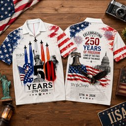 Proud American - Celebrated America 250th Anniversary Hawaiian Shirt - Gifts For Patriots - Photo 4