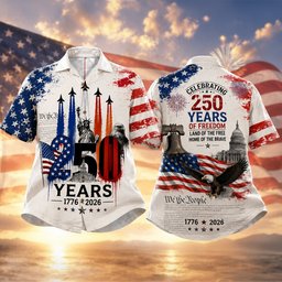 Proud American - Celebrated America 250th Anniversary Hawaiian Shirt - Gifts For Patriots - Photo 2