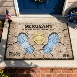 Proud To Serve Police Doormat - Personalized Gift For Police - Photo 1