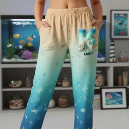 Sea Turtle Pajama Pants - Personalized Gifts For Girls - Photo 1