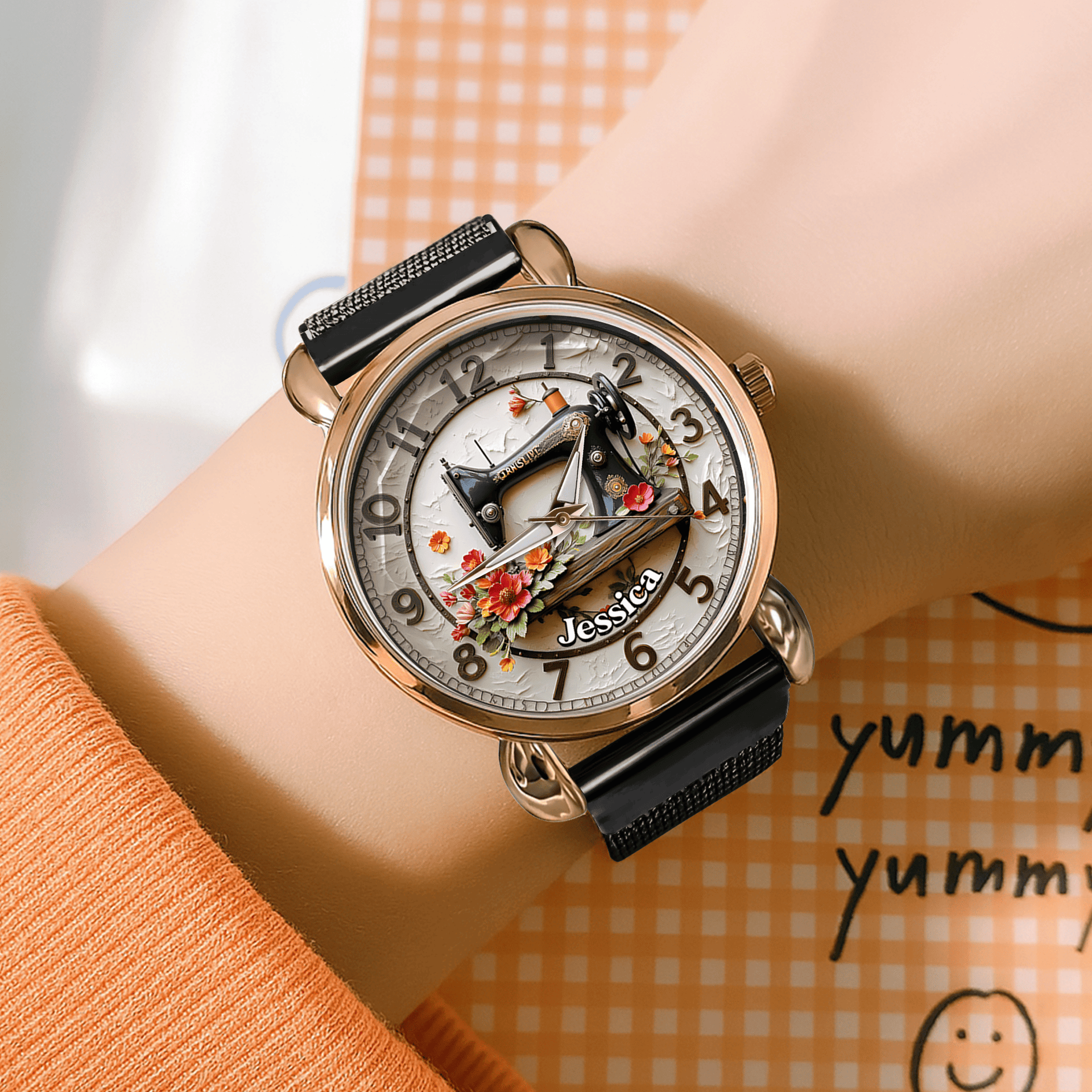 Sewing Machine Mesh Strap Watch - Personalized Gift For Sewing Lovers - Photo 1