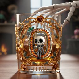 Spooky Gothic Alphabet Glass Mug Personalized Gifts For Fans - Photo 2
