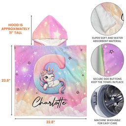 Unicorn Alphabet - Personalized Kids Hooded Towel - Photo 6