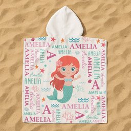 Cute And Beachy Custom Name - Personalized Kids Hooded Towel - Photo 4