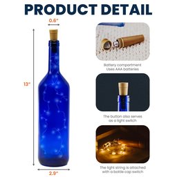 Forever In My Heart - Personalized Blue Bottle Lamp - Photo 5