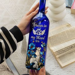 Forever In My Heart - Personalized Blue Bottle Lamp - Photo 2