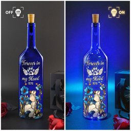 Forever In My Heart - Personalized Blue Bottle Lamp - Photo 3