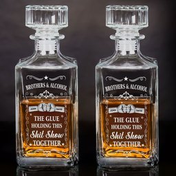 Friends & Alcohol The Glue Holding This Shit Show Together - Custom Decanter - Photo 2