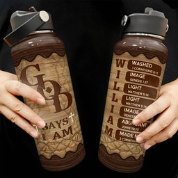 God Says I Am - Man Of God - Personalized Stainless Steel Water Bottle - Photo 3