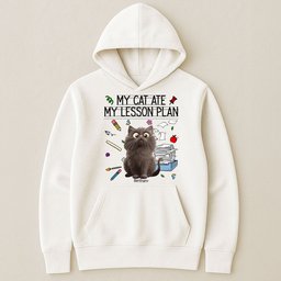 My Cat Ate My Lesson Plan Teacher Funny Gift - Personalized Shirt - Photo 3