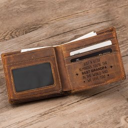 This Grandpa Belongs To - Reminder We Love You - Personalized Leather Wallet – view 2