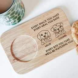 We'll Be Watching You - Custom Engraved Wooden Tea & Biscuit Board – view 3