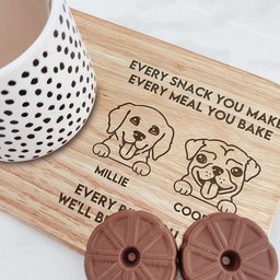 We'll Be Watching You - Custom Engraved Wooden Tea & Biscuit Board – view 2