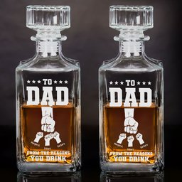 Decanter Gift For Dad From Reasons You Drink - Custom Decanter