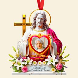 Memorial Jesus Ornament Custom Photo Gifts For Heaven – view 3