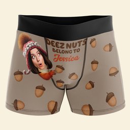 Custom Photo Gifts For Him Boxer Briefs, Deez Nuts Belong To – view 2