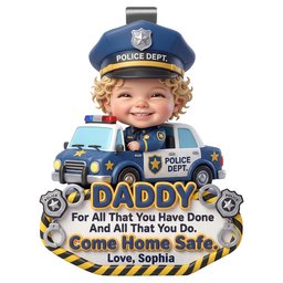 Come Home Safe Daddy Car Vision - Custom Photo Gifts For Police Officer Dads – view 5